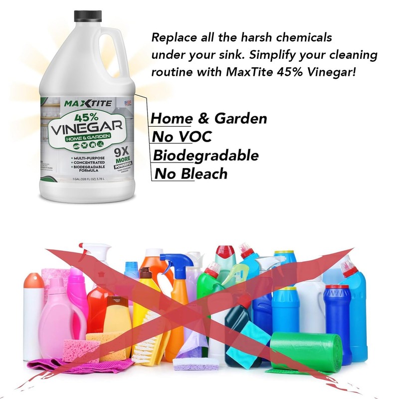 MAXTITE 45% Vinegar - Ultra-Strength Concentrate for Home & Garden