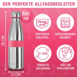 boddels TWEE Drinking Bottle 500 ml / 800 ml – Our Insulated Bottle For Any Occasion, red, 500 ml
