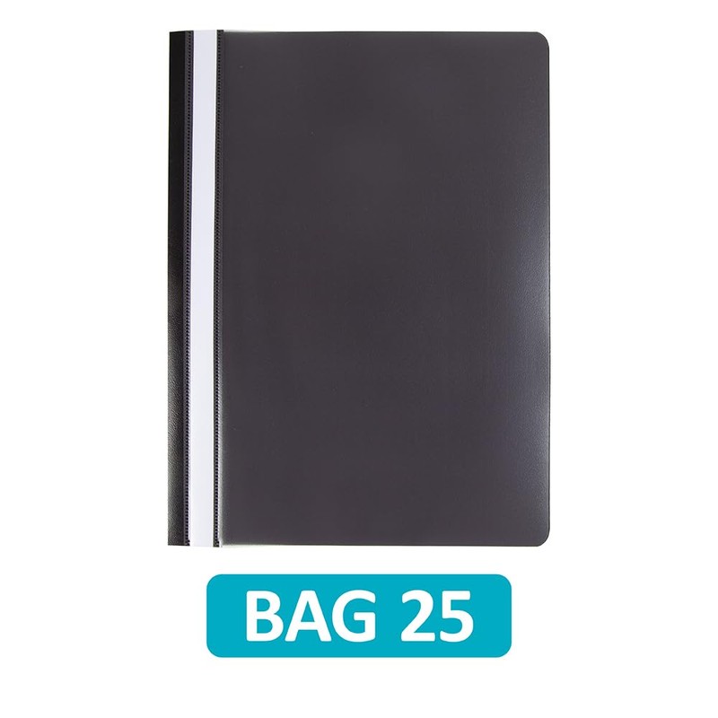 Hamelin A4 Black Polypropylene Project Folders, Pack of 25 -