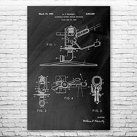 Impulse Sprinkler Poster Print, Sprinkler Blueprint, Lawn Care Art, Landscaper Gifts, Hardware Store Art, Garage Decor Black Chalkboard (13 inch x 19 inch)