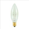 25 Pack 25 Watt B8 Candelabra Base 130 Volt 2500 Hour Clear Torpedo Chandelie...