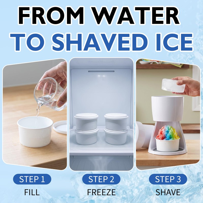 4 Pack Ice Molds Compatible with Hawaiian Shaved Ice, Shaved