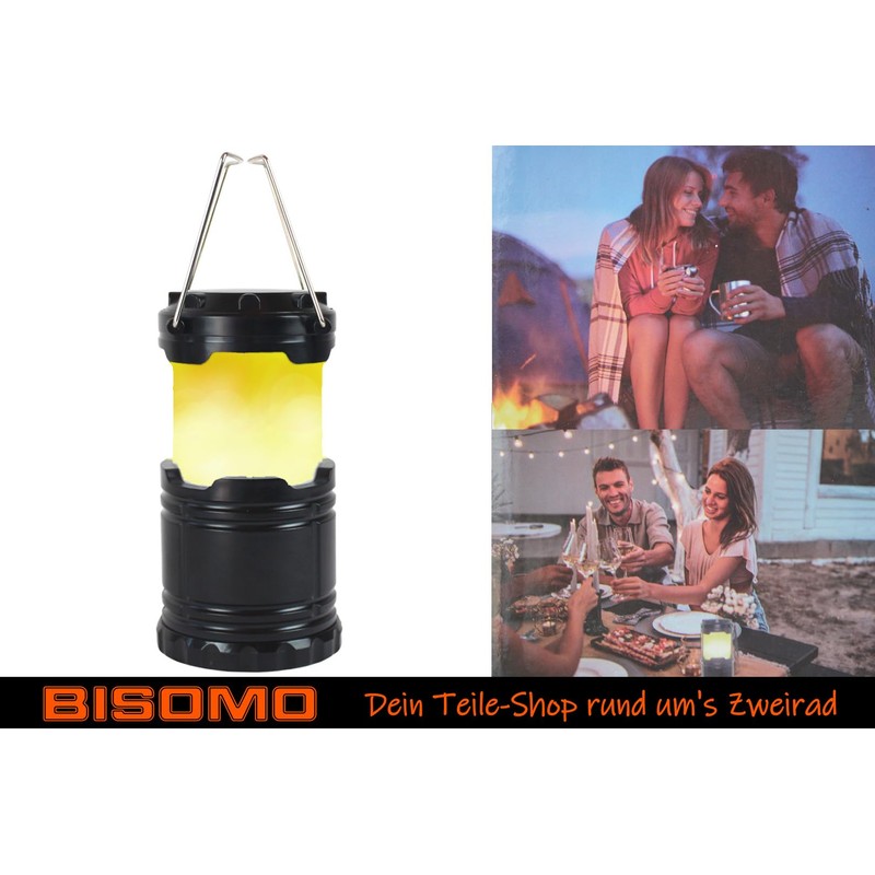 Outdoor Camping Lantern, Flame Effect or White Light, Diameter 87