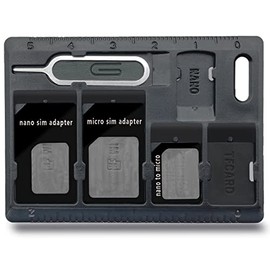 1 Pack SIM Card Holders with Tray Opener Pins, Card Storage Tool Set for Standard Micro Nano Micro-SD Memory Cards, with 3 Card Adapters and 1 Eject Pins - Black