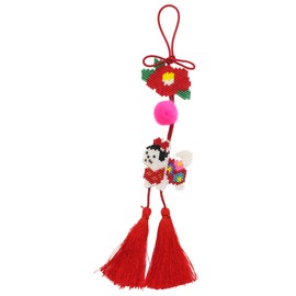 MIYUKI BFK-532 Bead Kit, Made with Shaped Stitching, Hanging Hina Kit, Dogs and Camellias