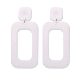 70s Earrings Retro White Acrylic Hoop Earrings 70s Accessories for Women 70s Jewelry Disco Outfits for Women (White 08)