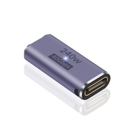Poyiccot USB C Relay Adapter, USB Type C Female Adapter, USB Type C Extension Adapter (240W Rapid Charging, 40Gbps High Speed Data Transfer and 8K @ 60Hz Video Output), USB 4 Extension Connector, LED