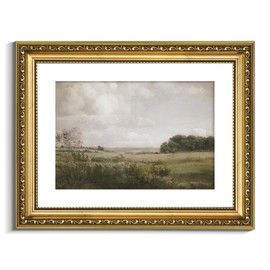 VIYYIEA Vintage Gold Framed Landscape Wall Art, Bedroom Living Room Nature Scenery Picture Wall Decor, Canvas Prints, Antique Picture Frame Classic Paintings Home Farmhouse Country Decor,11x14 Inch