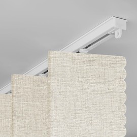 Jilron Accordian Door Curtain,Install Adhesive Track 100% Blackout Doorway Curtains,Suitable for Bedroom,Closet,Interior Room Divider,Beige 55" W×78" L,1 Piece