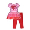 Bonnie Jean Girl's Valentine's Day Outfit - Pink Heart Leggings