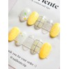 Daisy flower nail check drawing handmade nail tip - Almond