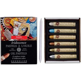 Sennelier Iridescent Oil Paddles, Assorted Colours, Pack of 6 - Artistic Quality (France Import) Made in France