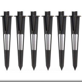 Malibu Landscape Lighting Stake Metal Outdoor 6 Pack Sturdy Solid Ground Spike Die-cast Aluminum for Flood Light Pathway Light's Stakes