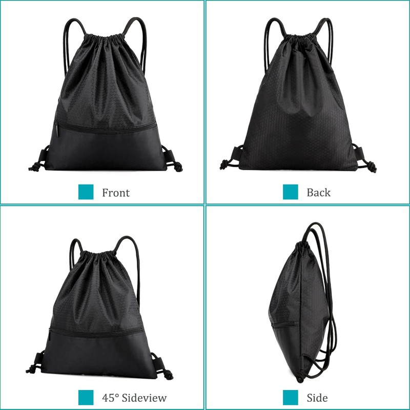 FenFang Gym Bag with Drawstring, Drawstring Bag, Sports Backpack, Large