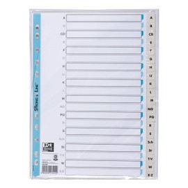 Elba 400012088 Strengthened Paper for Index A4 A-Z 20 Sections Grey Card Binder Ring Ring Binder Folder Blue Angel Design