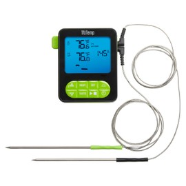 Taylor TruTemp Dual Probe Wired Programmable Meat and Food Thermometer, Digital for Cooking, Monitor Two Dishes with Two Probes for Baking, Grilling, and Roasting, User-Friendly, Backlit, Green