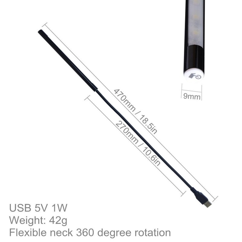 Eleidgs USB LED Light 10 LED Dimmable Touch Switch Lamp