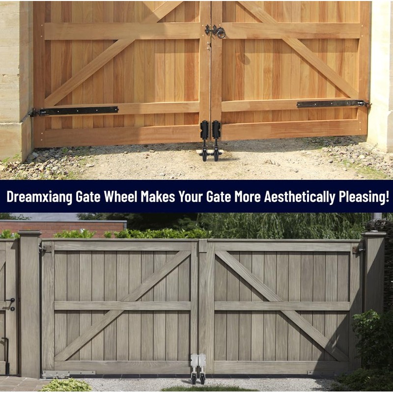 Gate Wheel Spring-Loaded Gate Caster Kit for Wooden PVC Fences,