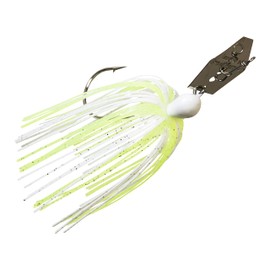 Z-MAN CB38-09 Chatterbait Original Lures, 3/8 oz Weight, 5/0 Hook, Chartreuse/White, per 1