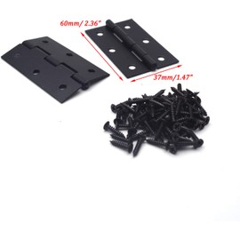 Antrader Cabinet Gate Closet Door Hinge 2-2/5'' Long Home Furniture Hardware Folding Butt Hinge Black Pack of 12