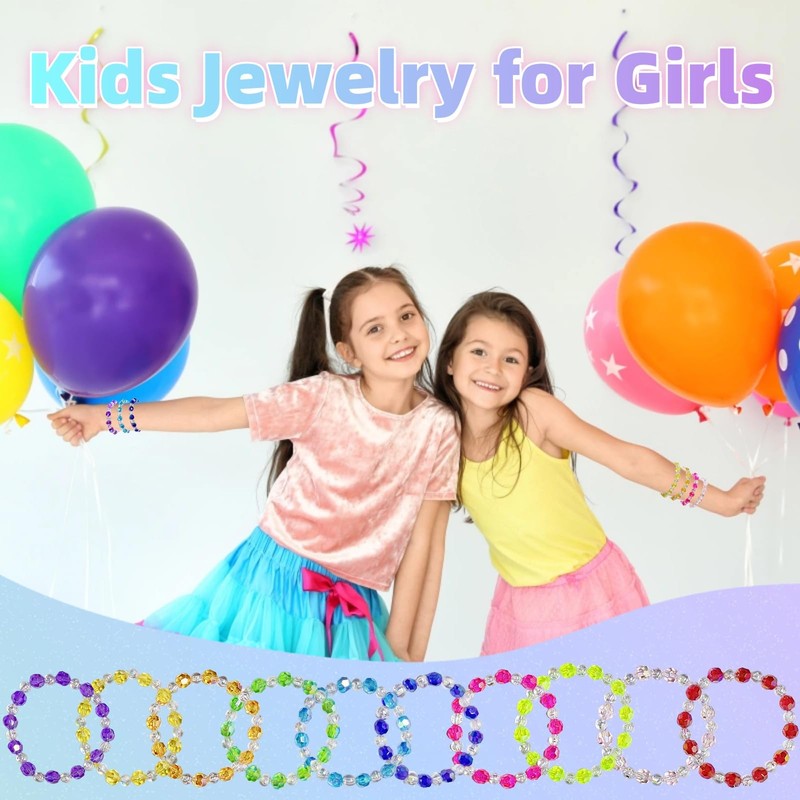 POJIMAL 20 Pcs Princess Party Favors, Kids Princess Beaded Bracelets