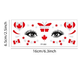10 Sheets Canada Day Temporary Tattoos Happy Canada Day Face Tattoos Stickers Maple Leave Temporary Tattoos for Canadian National Day Party Decoration Supplies