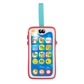 Chicco Smartphone Smiley, Bilingüe Español/Inglés, Didactico para Niños, Juguete Parlante e Interactivo, Membrana Táctil, con Luces y Sonidos, Cinta para Cochecito y Sillita, de 6 Meses a 3 Años