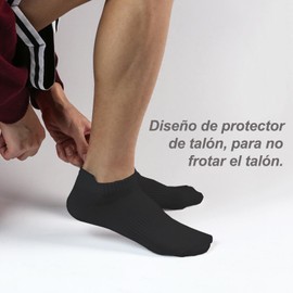 6 Pares Calcetines Deportivos, Gyuochun Casual Calcetines Hombre y Mujer con Parte Inferior de Toalla Gruesa, Calcetas Antideslizante, Transpirable y Absorbente, Calcetines de Low Cut, Negro