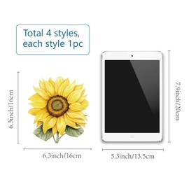 GORGECRAFT 4PCS Sunflower Window Cling Static Flower Butterfly Glass Sliding Door Sticker Clings Vinyl Alert Film Bedroom Bathroom Anti-Collision Decals for Prevent Stop Birds Dogs Pets Strikes