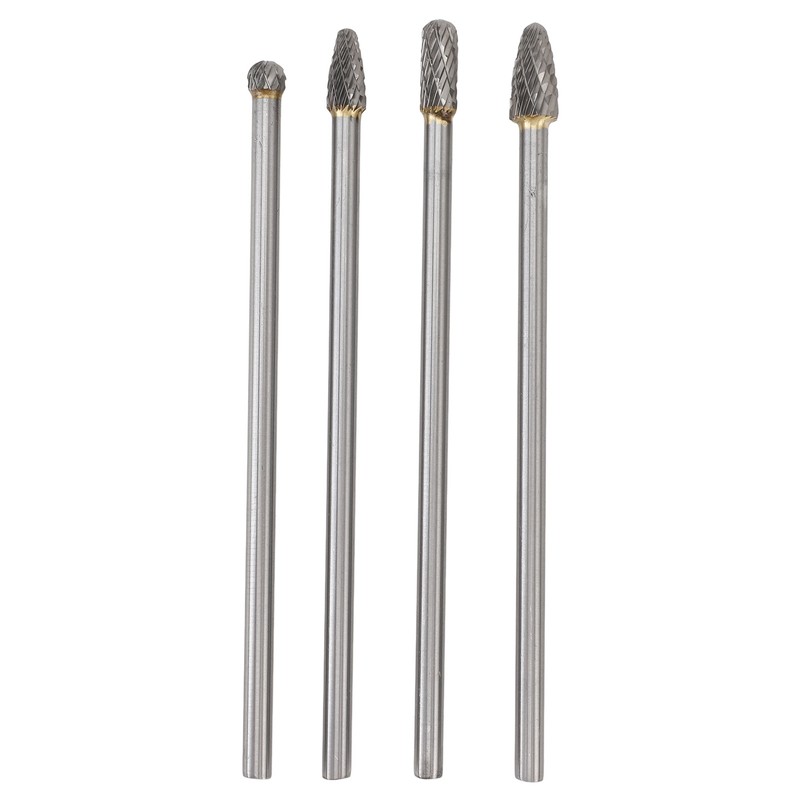 4pcs 6mm Tungsten Steel Carbide Rotary Burr Set Fits Rotary