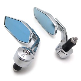 HTTMT MT400-005-CD Chrome Bar End Mirrors Compatible with Suzuki Kawasaki Yamaha Harley Compatible with any 7/8 Inches or 1 Inch diameter Handle
