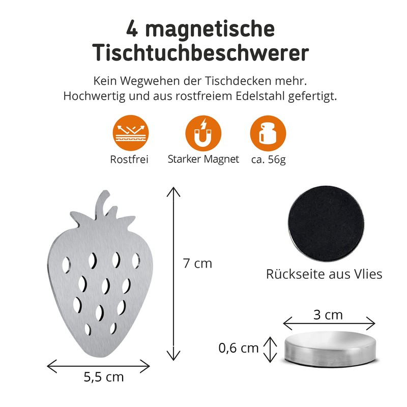 Marzoon 4 Magnetic Tablecloth Weights Made of Stainless Steel, Tablecloth