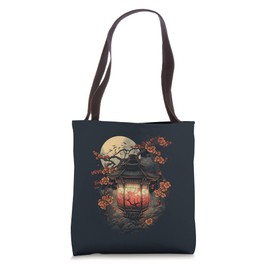 Japanese Pagoda Lantern Japan Art Sakura Blossom Zen Art Tote Bag