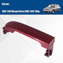 Automkt Door Handle with Keyhole Fits for 2007-2011 Nissan Versa 2007-2012 Tiida 82641EL12A N1310130 Front Left Driver Side xterior Door Handle (Red)