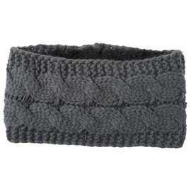 Healeved Thick Knitted Headband for Women Stretchy Ear Warmer Crochet Hair Accessory for Cold Weather for Outdoor Activities and Daily Wear Deep Grey