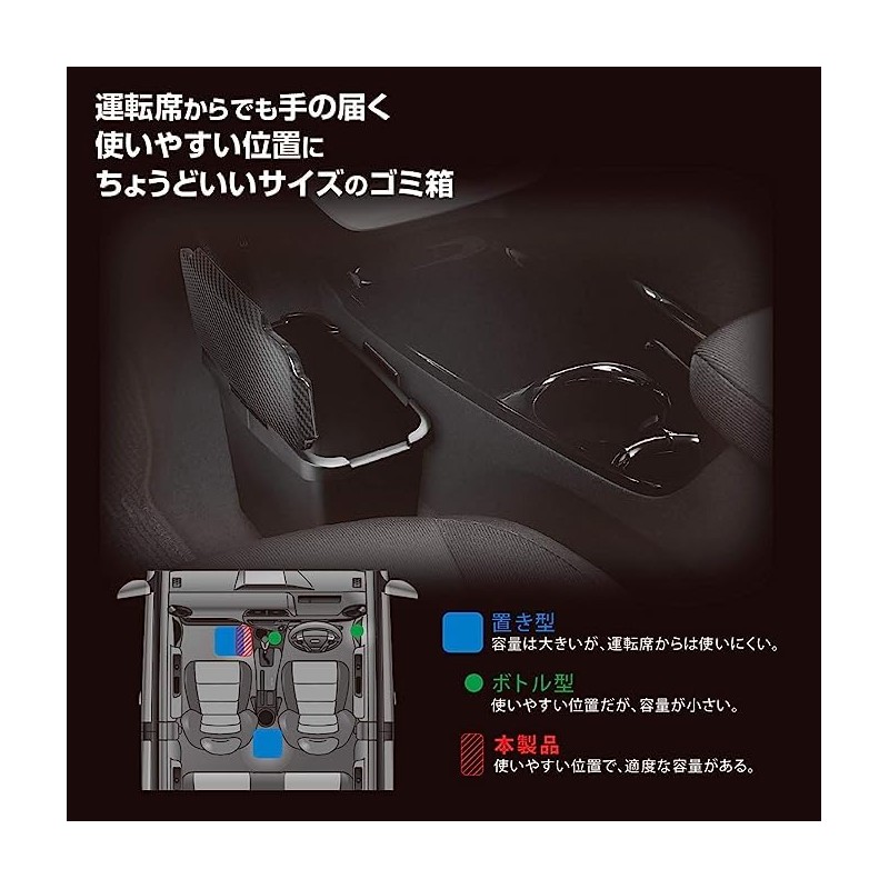 Carmate CZ489 Center Console Trash Can Carbon Look