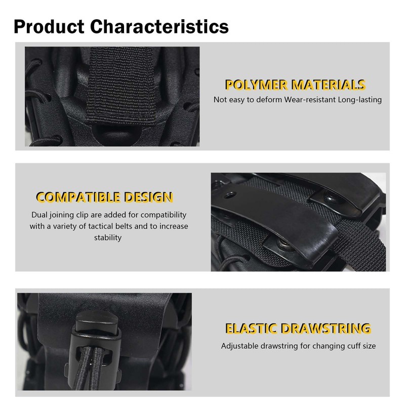 Double Handcuff Holster, Hangcuff Pouc,Open Top Handcuff Case, Cuff Pouch