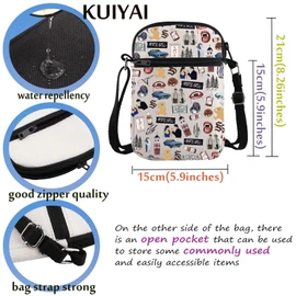 Vampire TV Show Inspired Crossbody Purse Bag TVD Enthusiasts Carry-on Bag Vampire Gift Mystic Falls Virginia Est 01864 Gift (MysticCrossFull-CA)