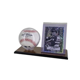 Collectible Supplies Acrylic Baseball and Card Display Case | Acrylic Holder | Black Base and Clear Viewing Display Case | Protection & Elegant Design
