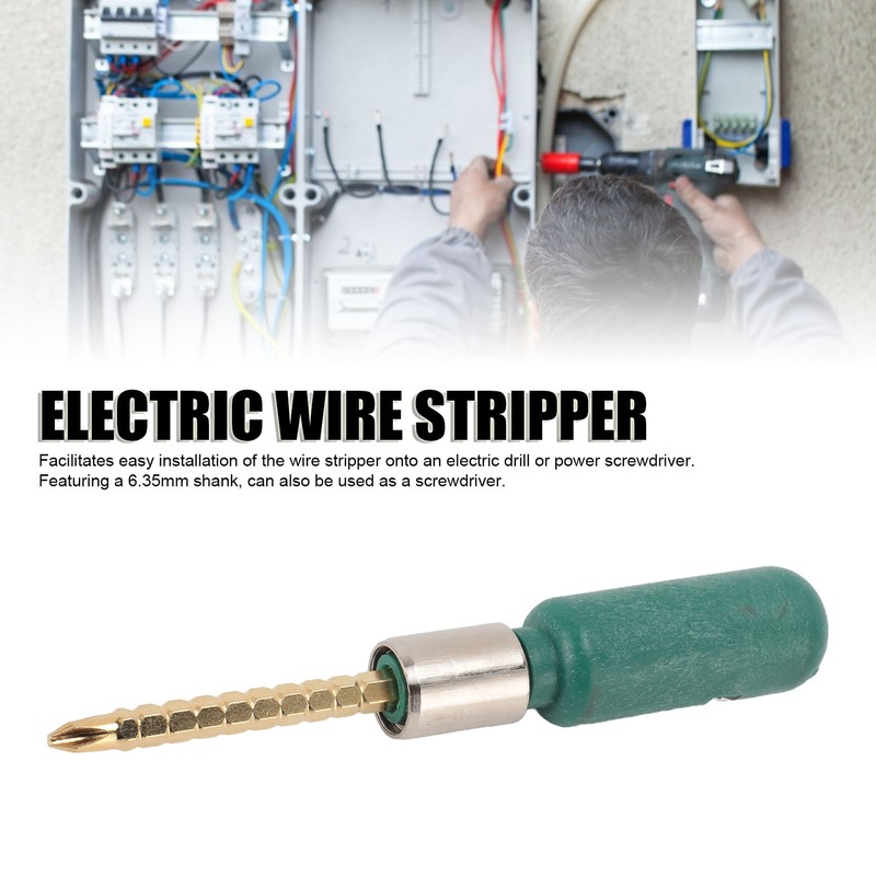 Electric Wire Stripper 4mm² Cable Quick Stripping Tool with 6.35mm