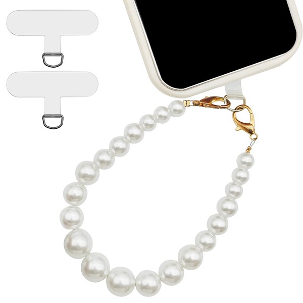 XYQMLY Pearl Beaded Phone Wrist Strap, Universal Gradient Cell Phone