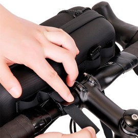 VERTAST Bicycle Handlebar Bag Front Bag 100% Waterproof Bicycle Bag Handlebar Storage Bag with Shoulder Strap Rain Cover for Road Bike MTB Cycling, 2L, Black