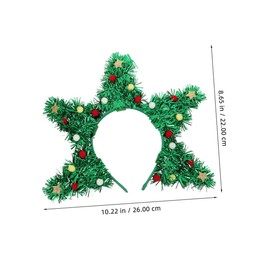 SAFIGLE 2pcs Glitter Christmas Tree Headband with Sequin Hairball Festive Holiday Accessory for Women for Parties Dances Family Gatherings Comfortable Durable Design