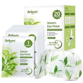 BeHoomi 20 Packs Steam Eye Mask, Heated Eye Mask Warm Compress for Eyes, Disposable Self Heating Steam Mask for Home, Sleep, Spa, Travel Essentials & Relaxation Gifts for Women (Green Tea)