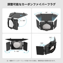 SmallRig Mini Matte Box for Mirrorless DSLR Camera with 4 x 5.65" Filter Tray and 67mm/72mm/77mm/82mm-95mm Adapter Ring - 3680