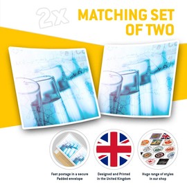 Square Stickers (Set of 2) 7.5cm - Chemical Lab Experiment Science Fun Decals for Laptops,Tablets,Luggage,Scrap Booking,Fridges, 21331