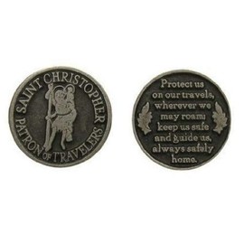 Cross My Heart 1 1/4" ST SAINT CHRISTOPHER PEWTER POCKET TOKEN