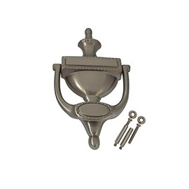 QCAA Solid Brass Door Knocker, Victorian Rope Type, 7-3/8", Satin Nickel, 1 Pack, Made in Taiwan