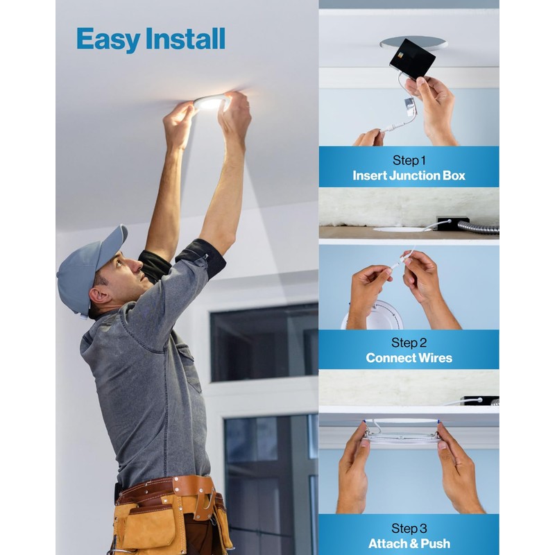 Sunco 6 Pack 4 Inch LED Recessed Lights, Slim Canless