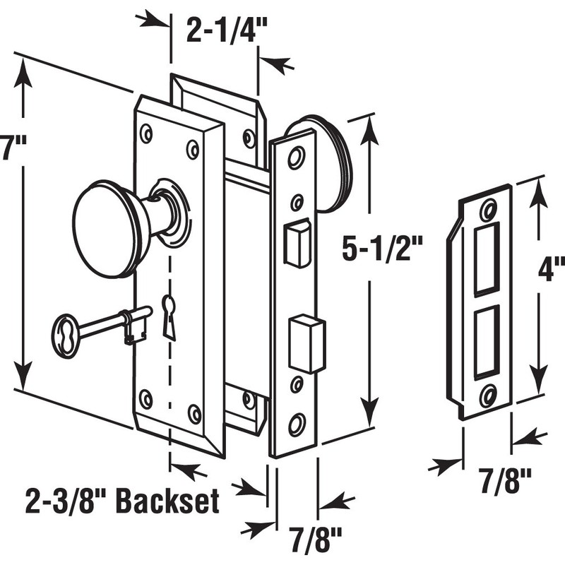 Prime-Line E 2495 Mortise Keyed Lock Set with Classic Bronze